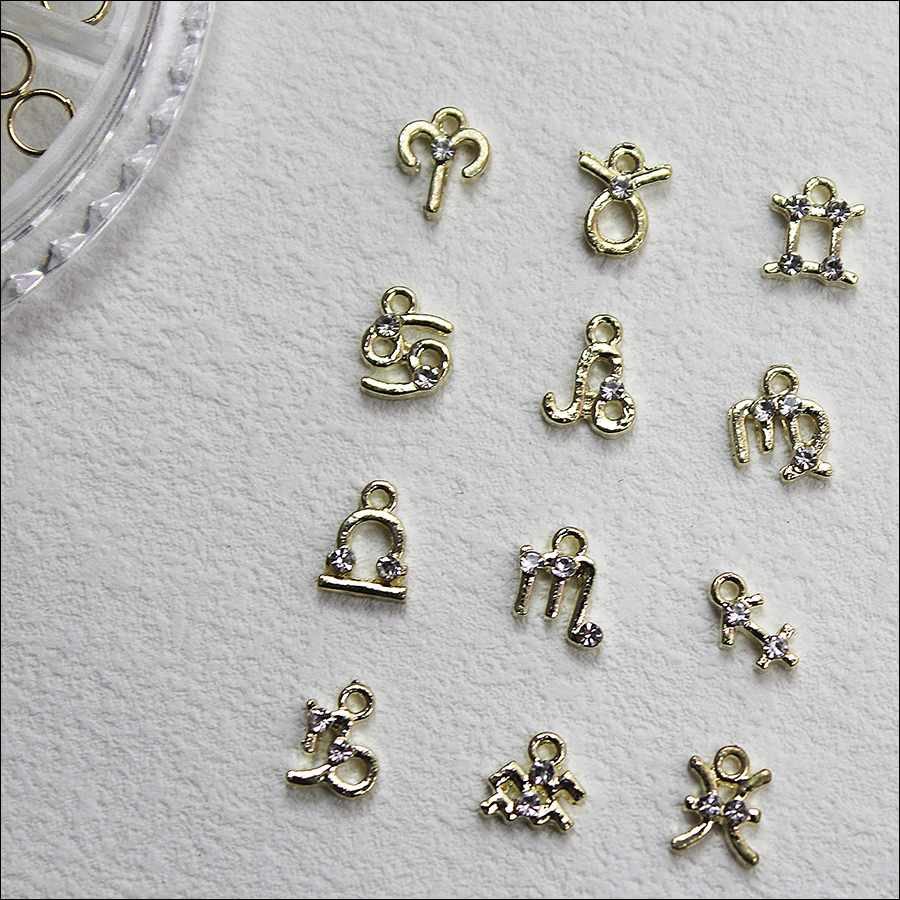 d277 字母/数字/星月/星座合金小饰品