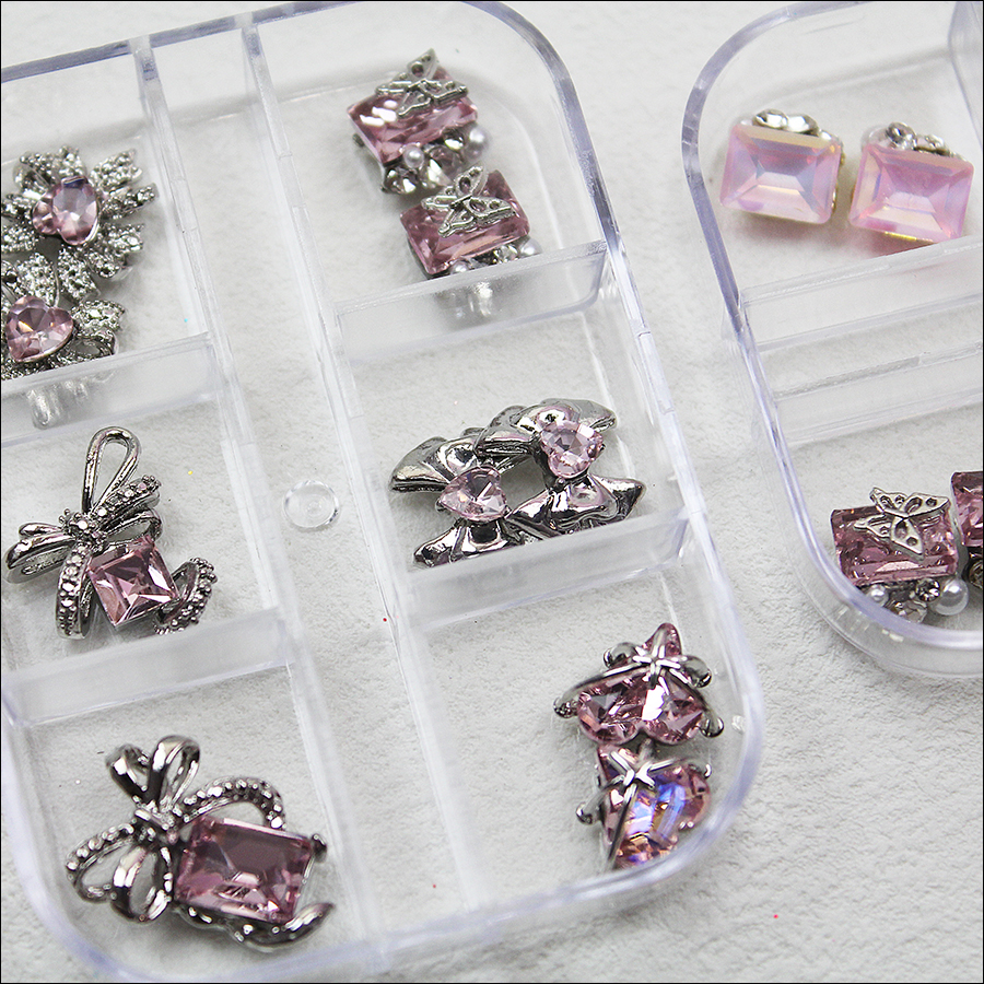 d278 nail love/flower/bow diamond jewelry