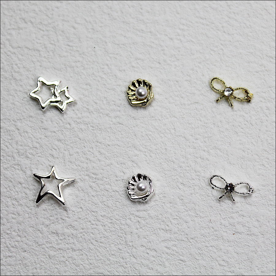 d281 star/shell/bow nail alloy jewelry