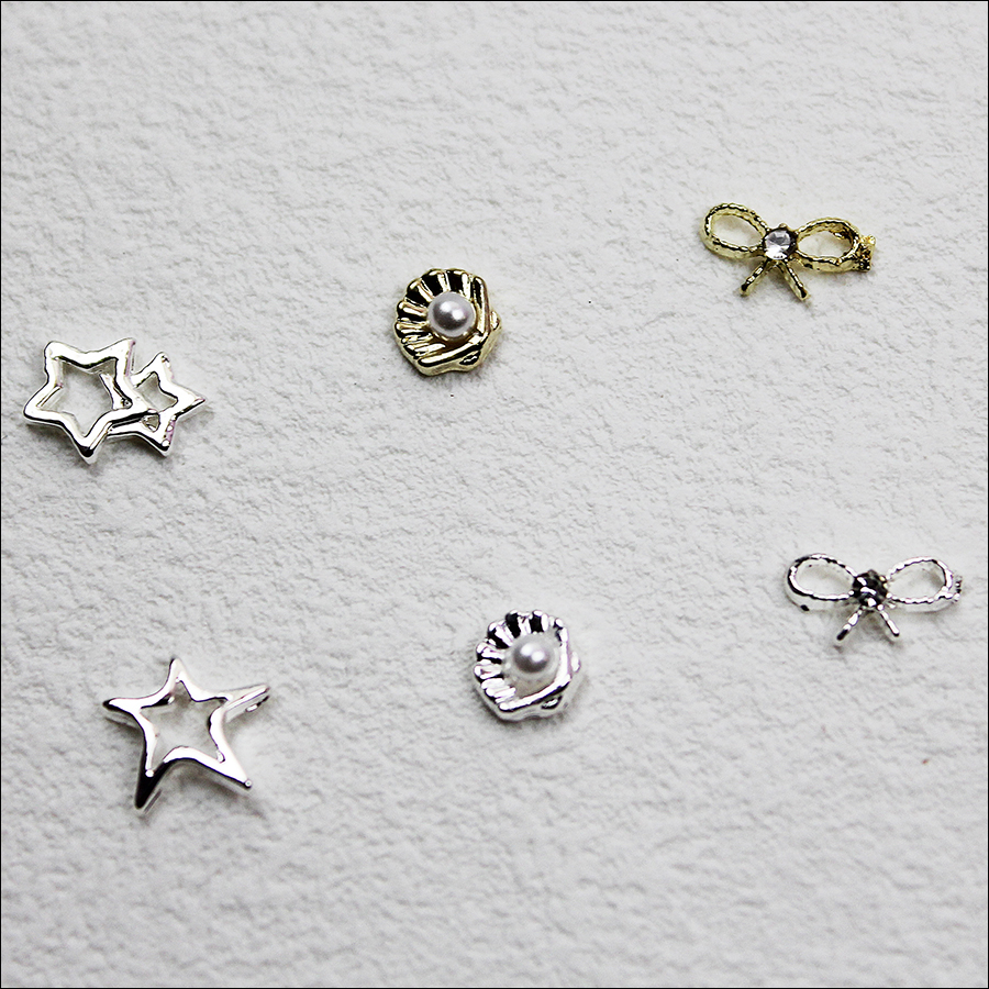 d281 star/shell/bow nail alloy jewelry