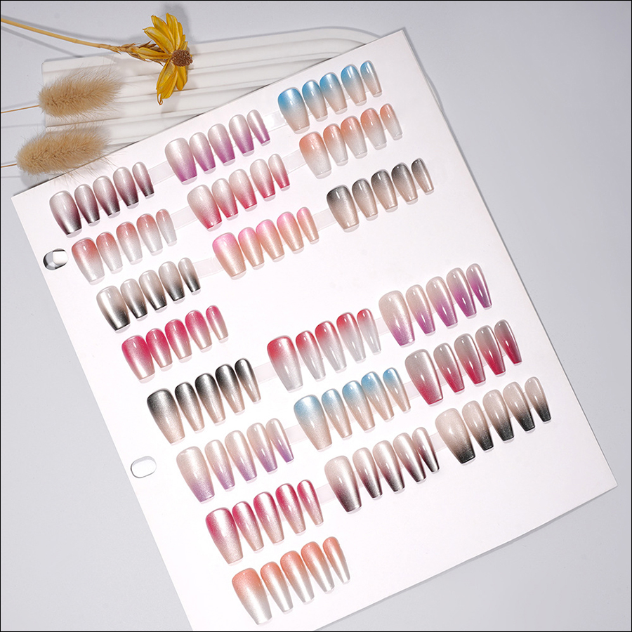 rntip-165 gradient cat eye wearing nail tips