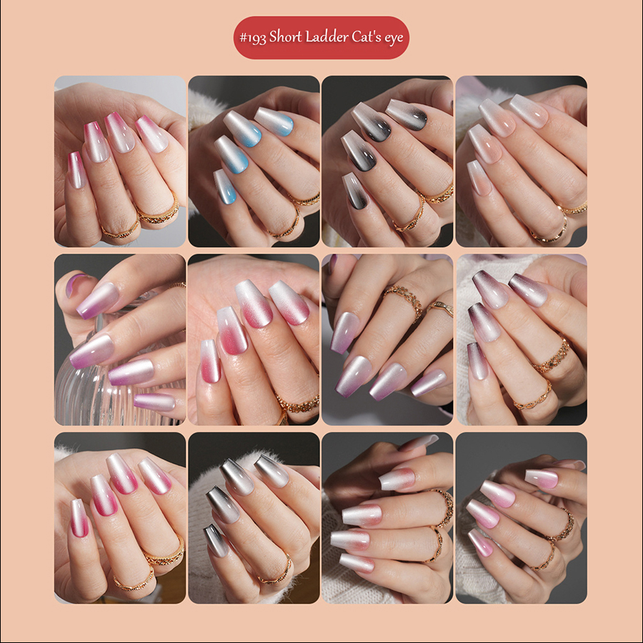 rntip-165 gradient cat eye wearing nail tips