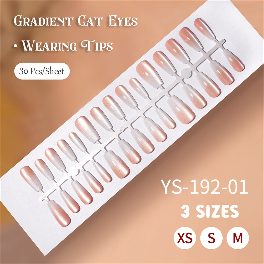 rntip-165 gradient cat eye wearing nail tips