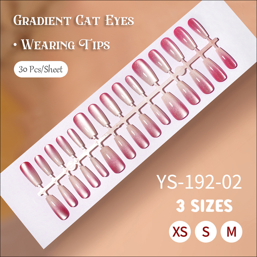 rntip-165 gradient cat eye wearing nail tips