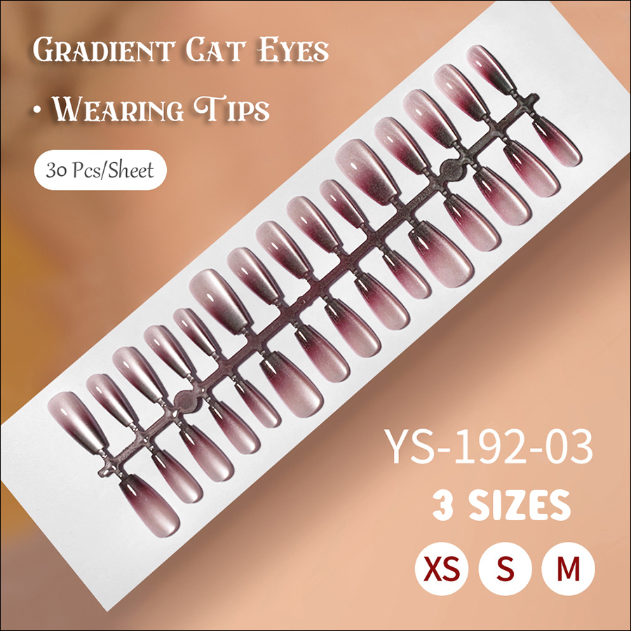 rntip-165 gradient cat eye wearing nail tips