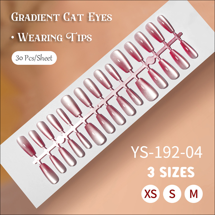 rntip-165 gradient cat eye wearing nail tips