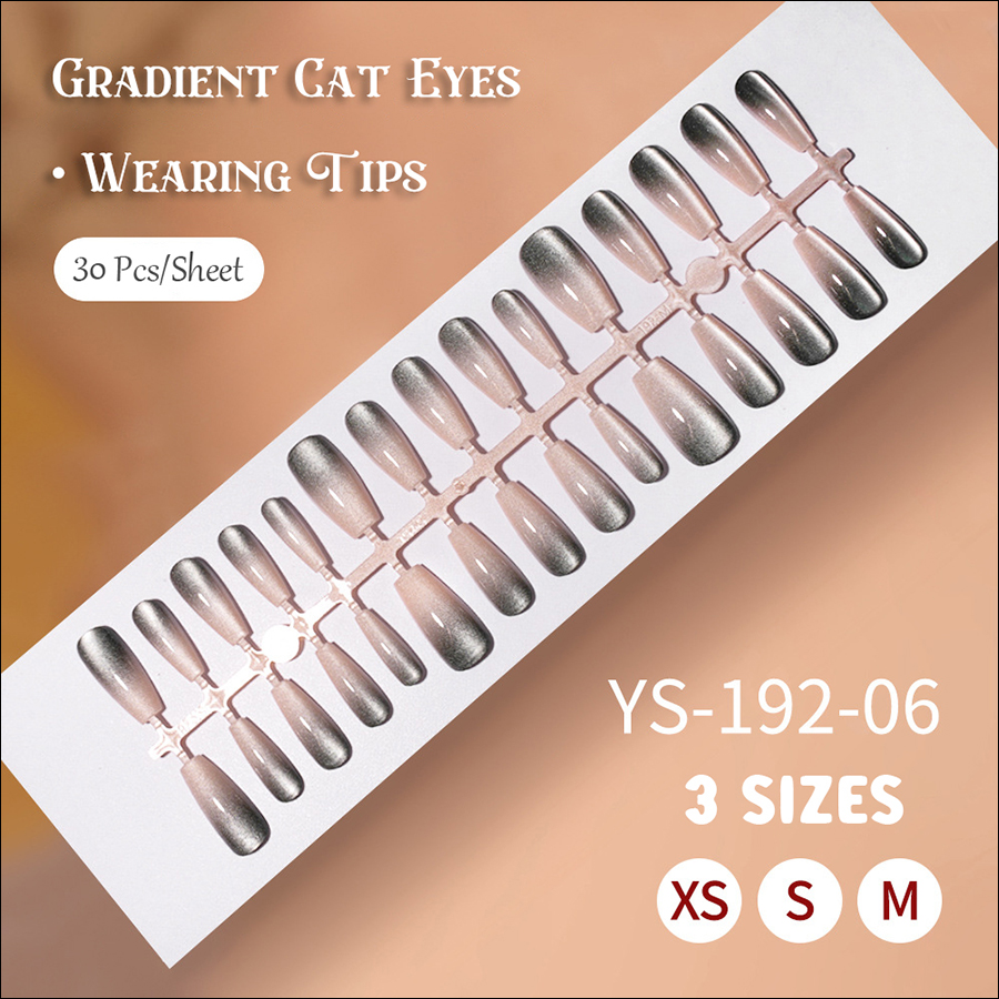 rntip-165 gradient cat eye wearing nail tips