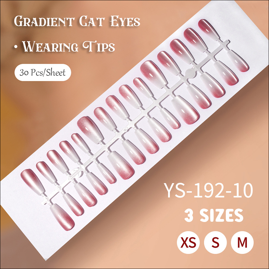 rntip-165 gradient cat eye wearing nail tips