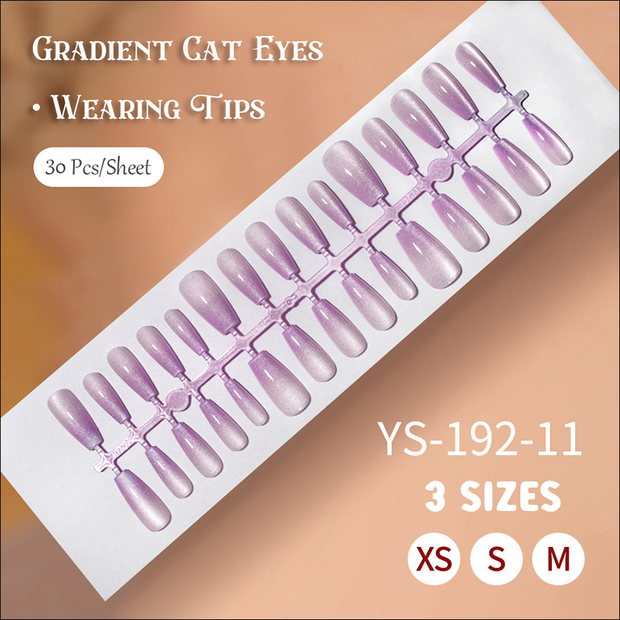 rntip-165 gradient cat eye wearing nail tips