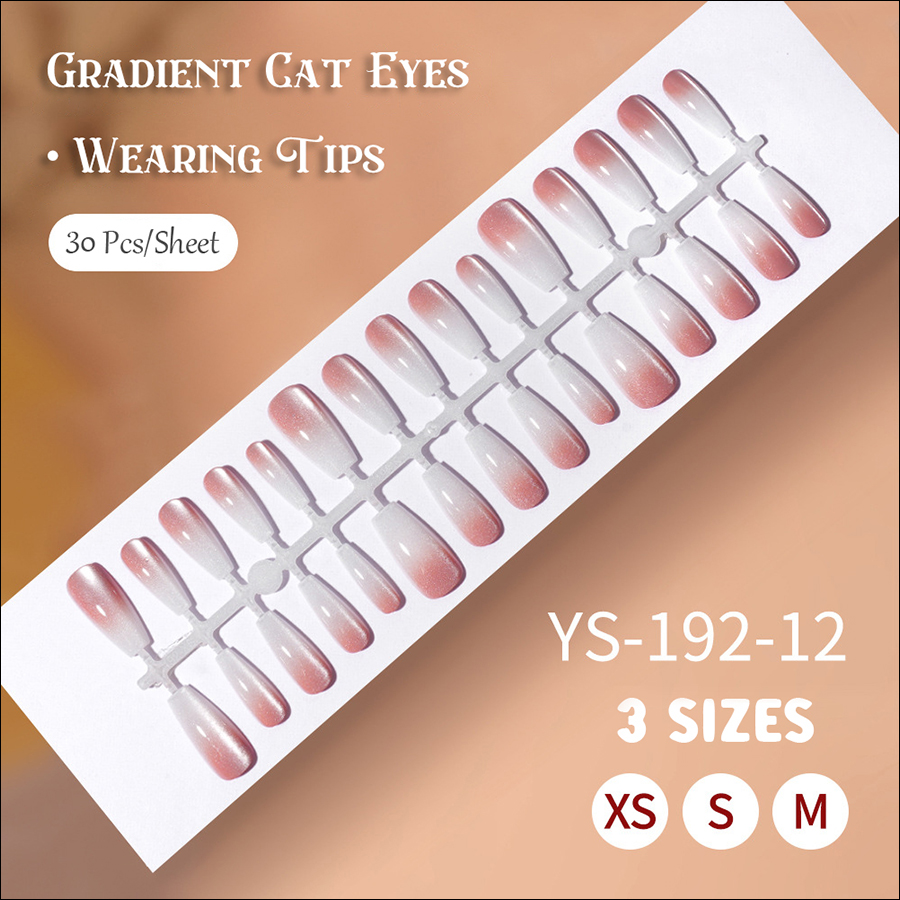 rntip-165 gradient cat eye wearing nail tips