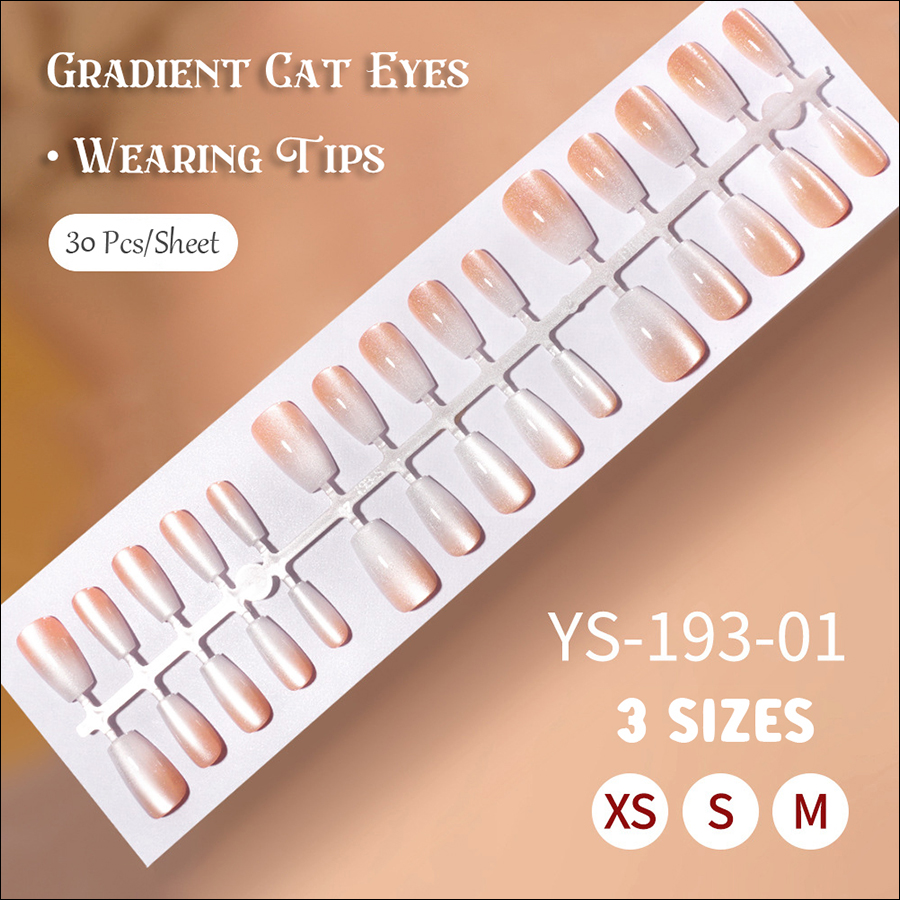 rntip-165 gradient cat eye wearing nail tips