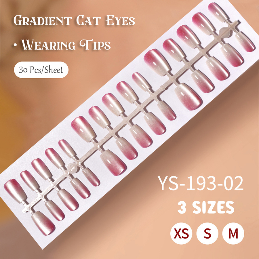 rntip-165 gradient cat eye wearing nail tips