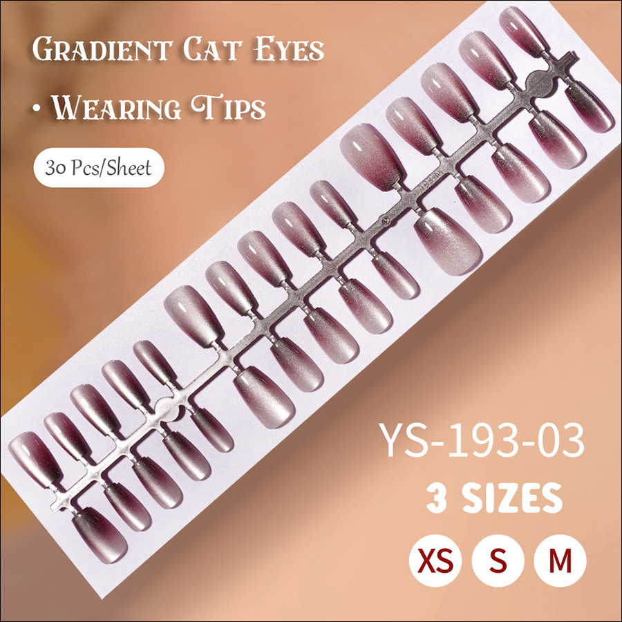 rntip-165 gradient cat eye wearing nail tips