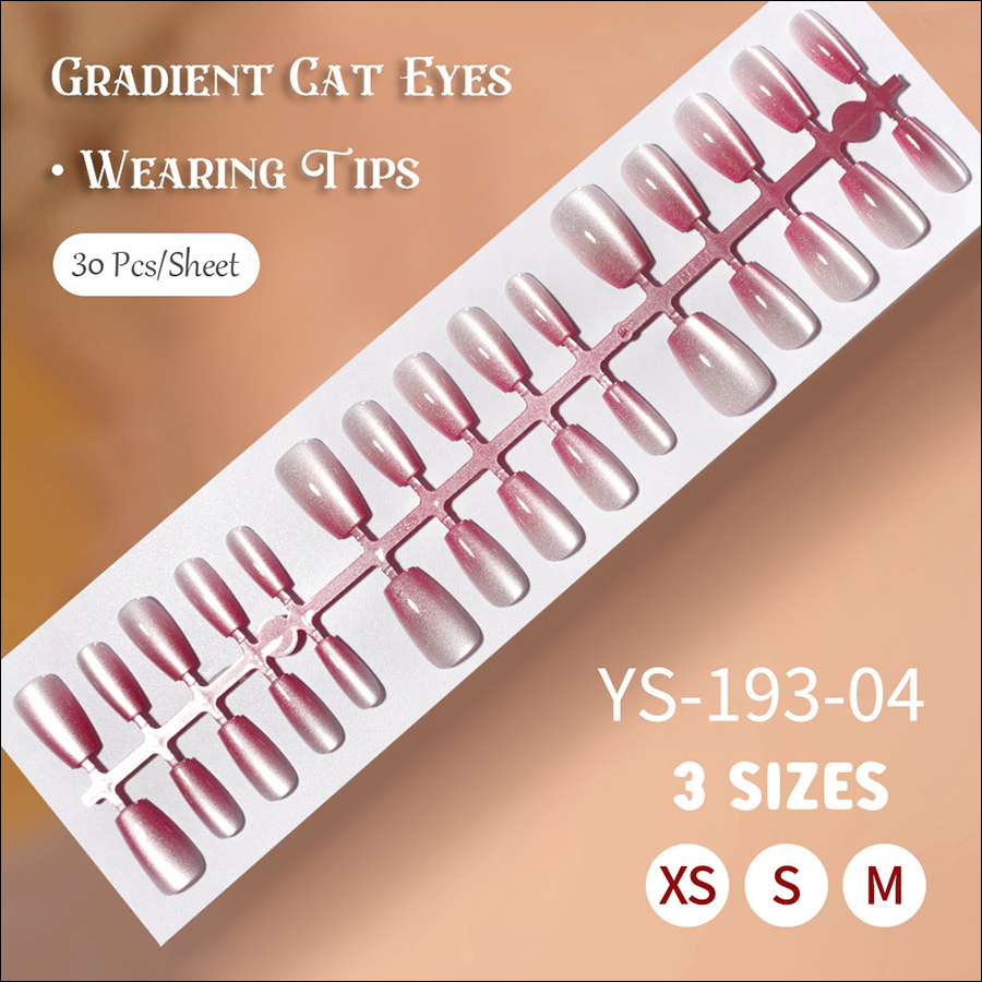 rntip-165 gradient cat eye wearing nail tips