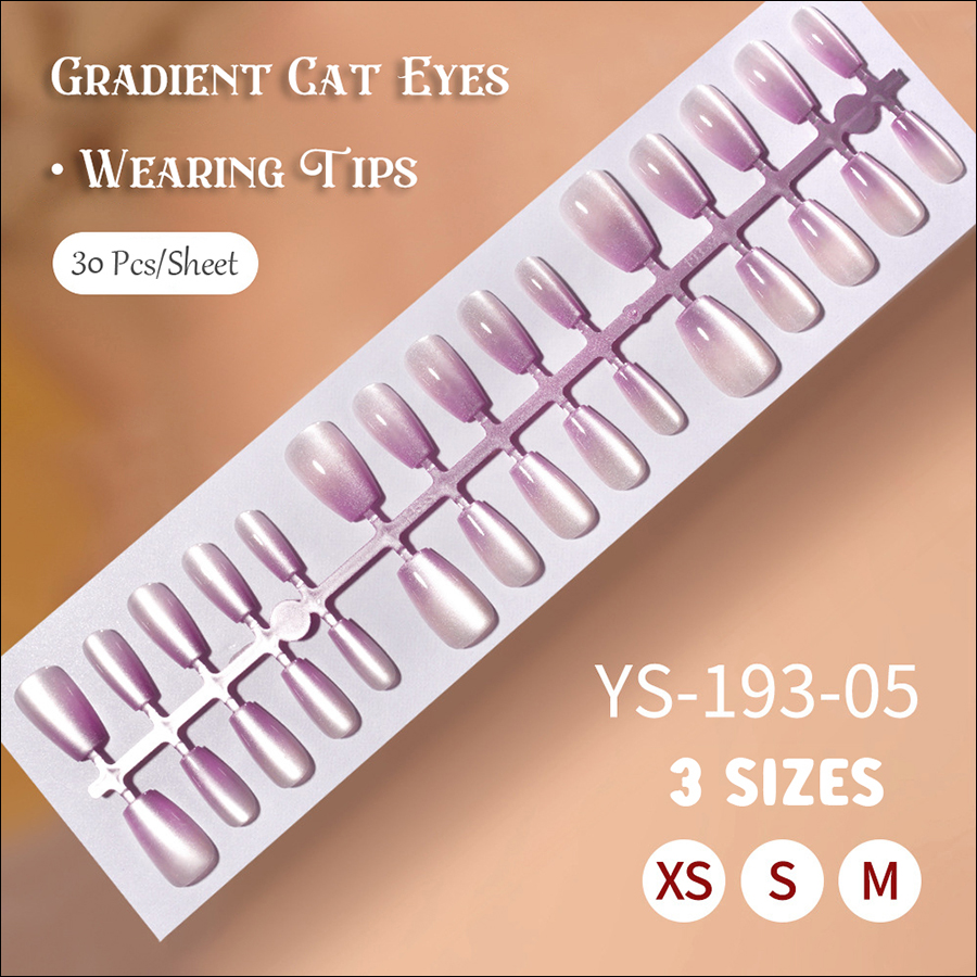 rntip-165 gradient cat eye wearing nail tips