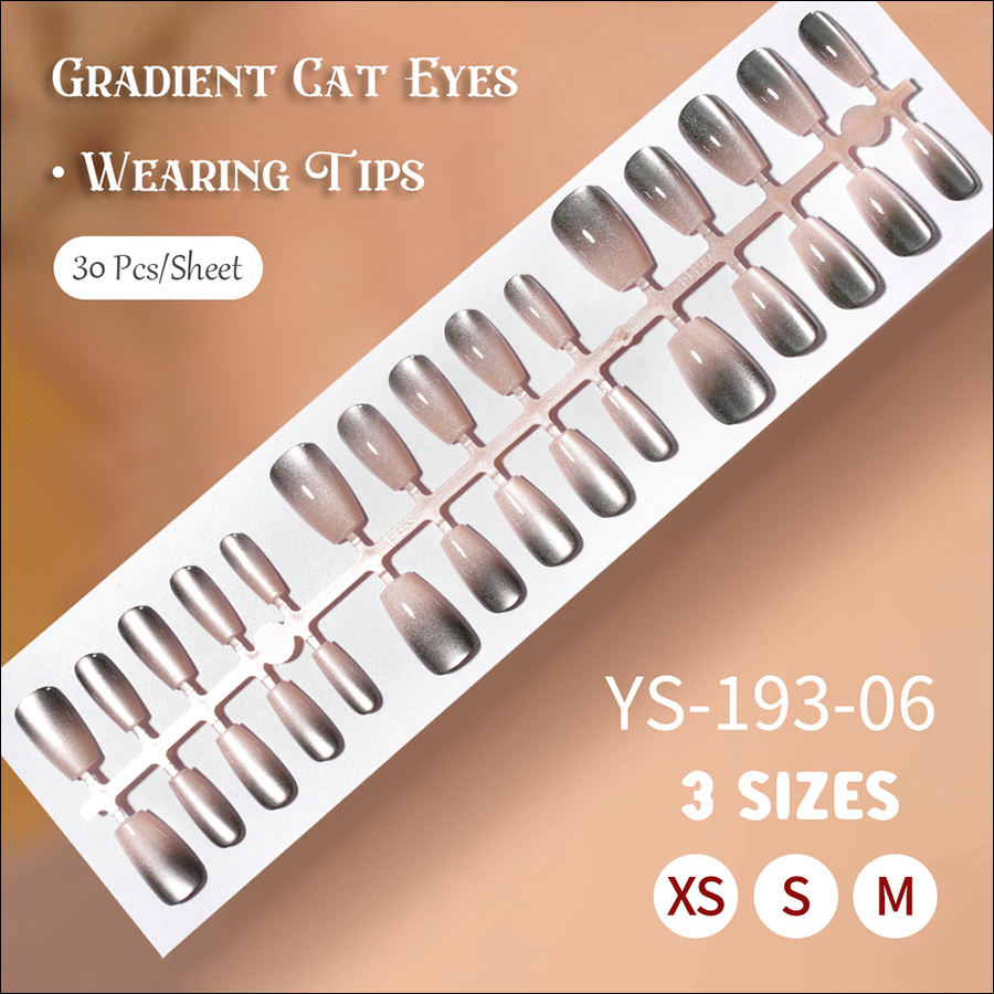 rntip-165 gradient cat eye wearing nail tips