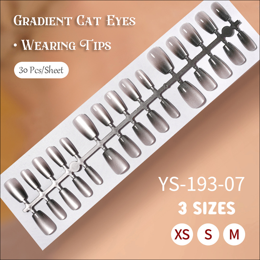 rntip-165 gradient cat eye wearing nail tips