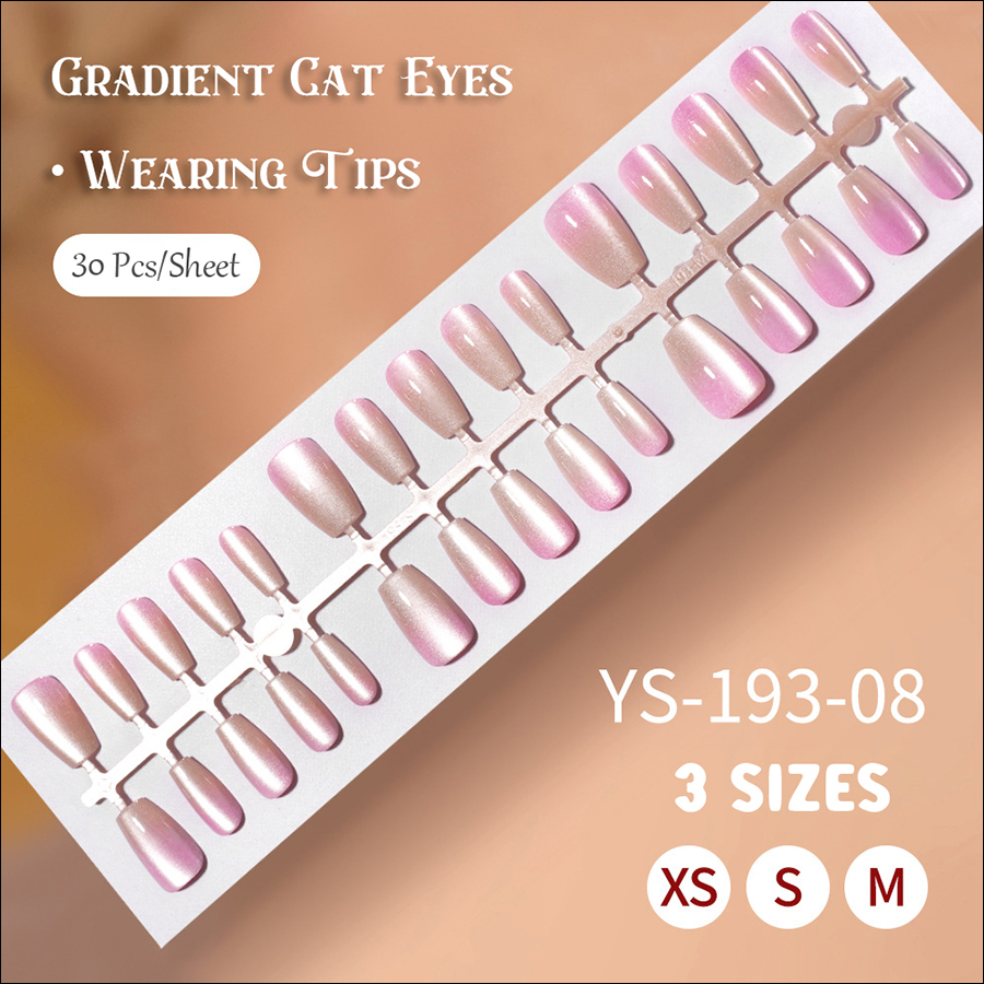 rntip-165 gradient cat eye wearing nail tips