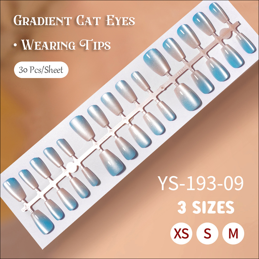 rntip-165 gradient cat eye wearing nail tips