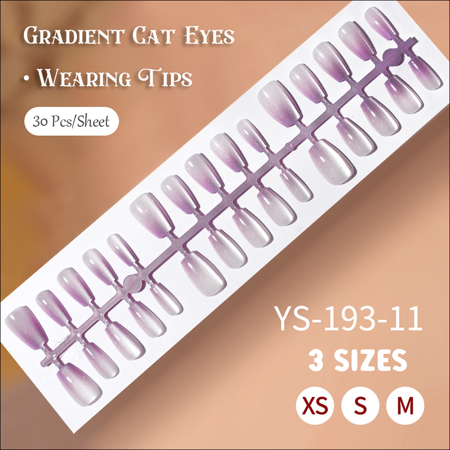 rntip-165 gradient cat eye wearing nail tips