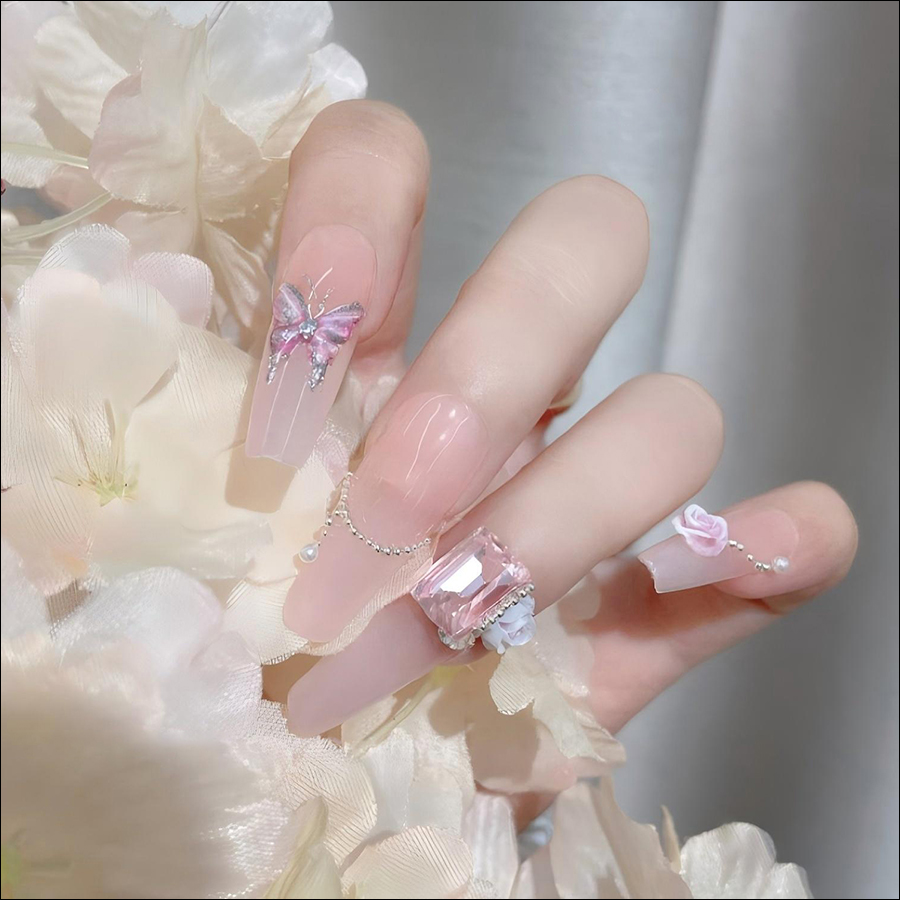 d283 top selling rose camellia nail accessories