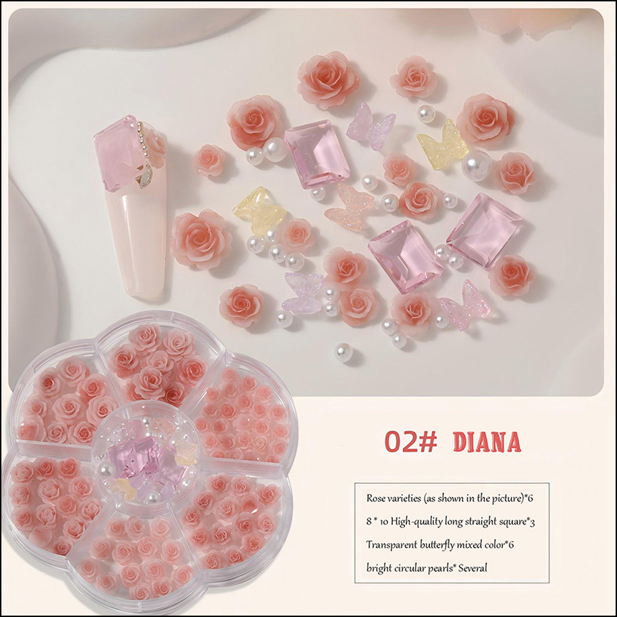 d283 top selling rose camellia nail accessories