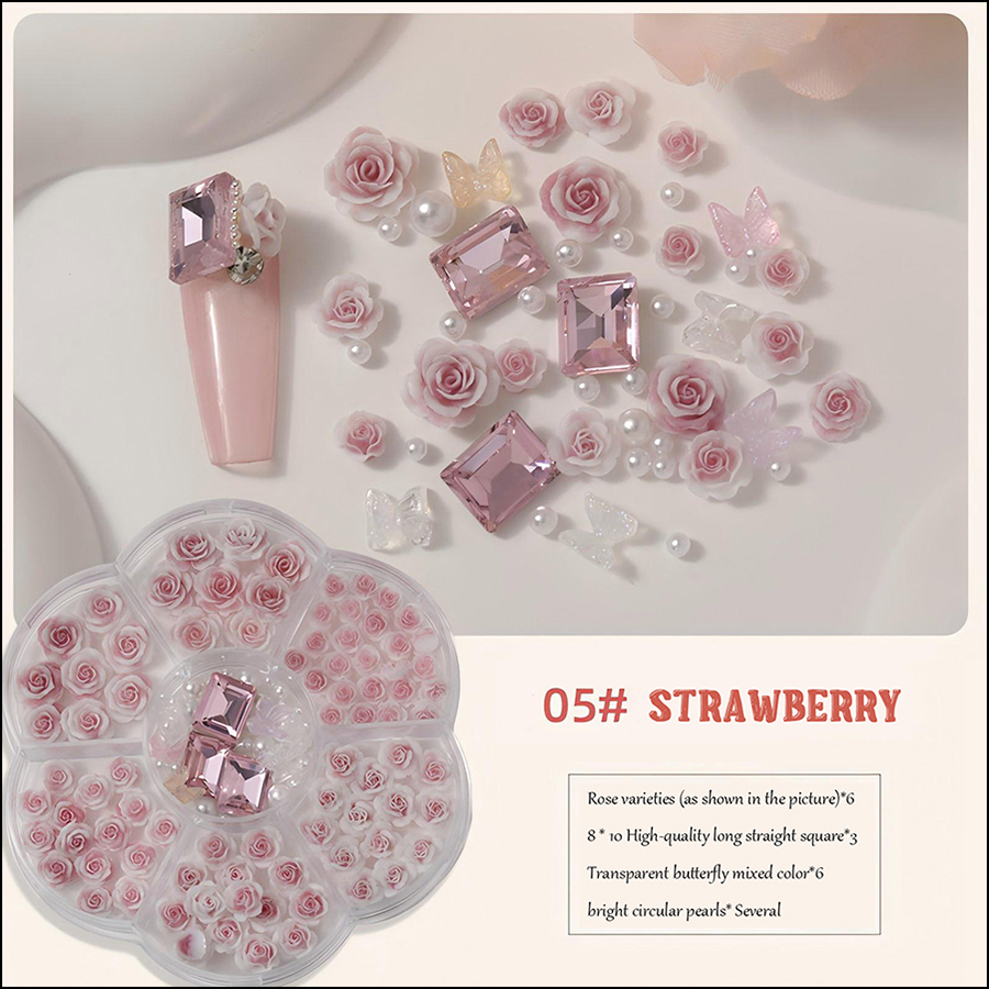 d283 top selling rose camellia nail accessories