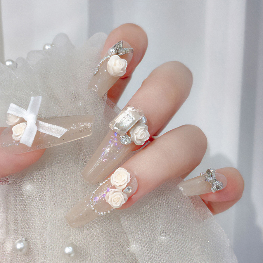 d283 top selling rose camellia nail accessories