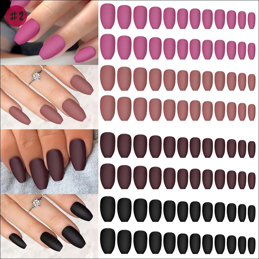 rntip-171 solid color 4-color matte frosted nail tips