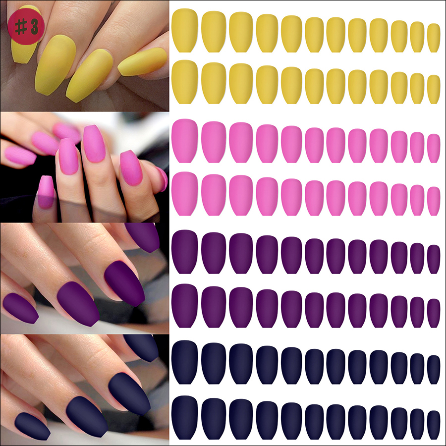 rntip-171 solid color 4-color matte frosted nail tips