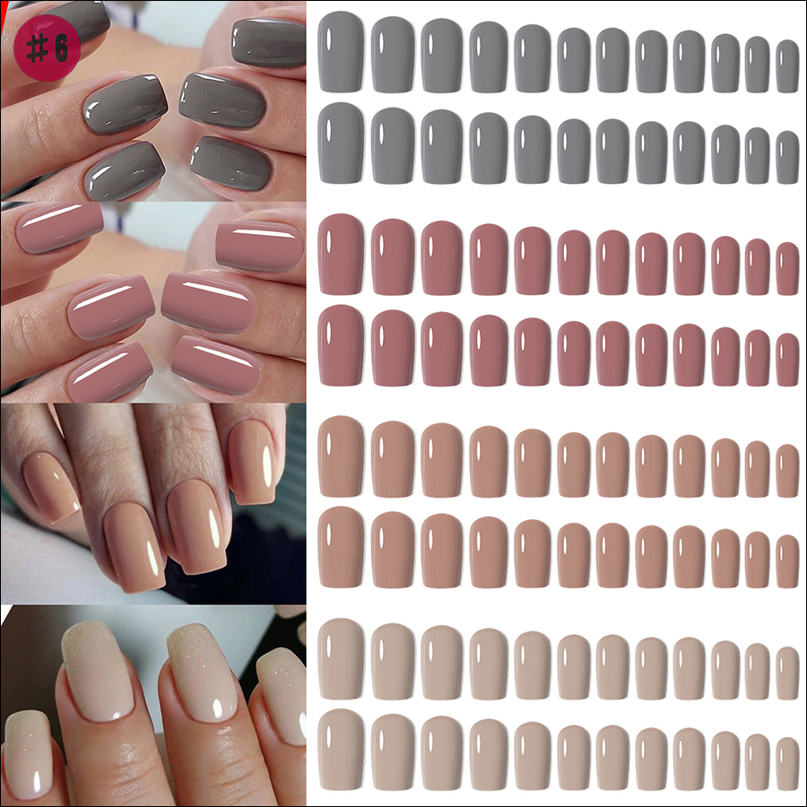 rntip-171 solid color 4-color matte frosted nail tips