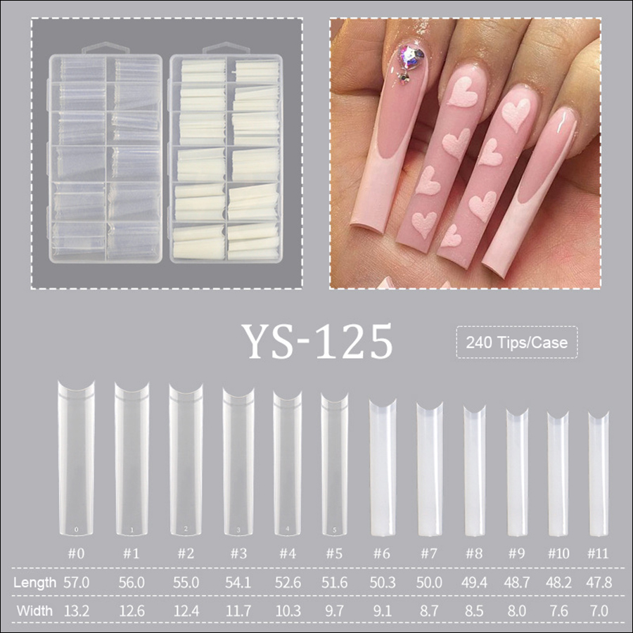 rntip-173 new extended french nail tips (240 piece box)