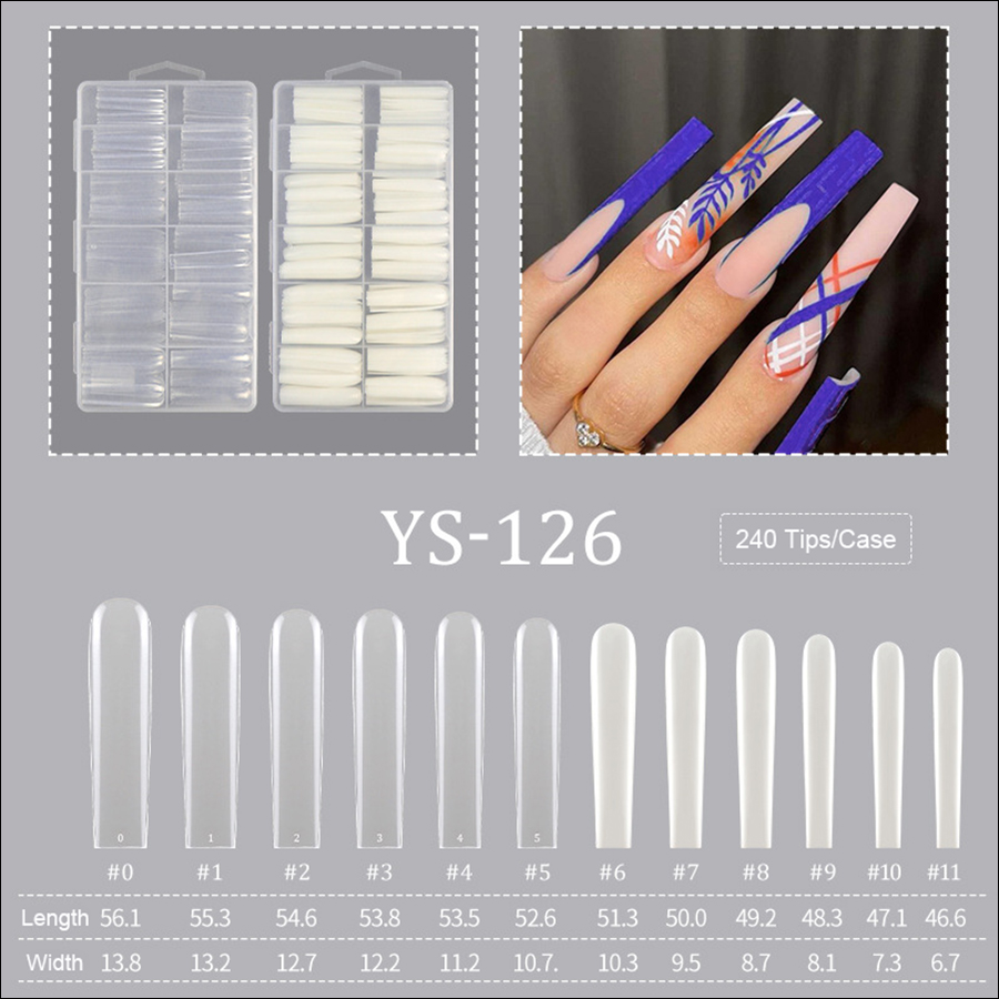 rntip-173 new extended french nail tips (240 piece box)