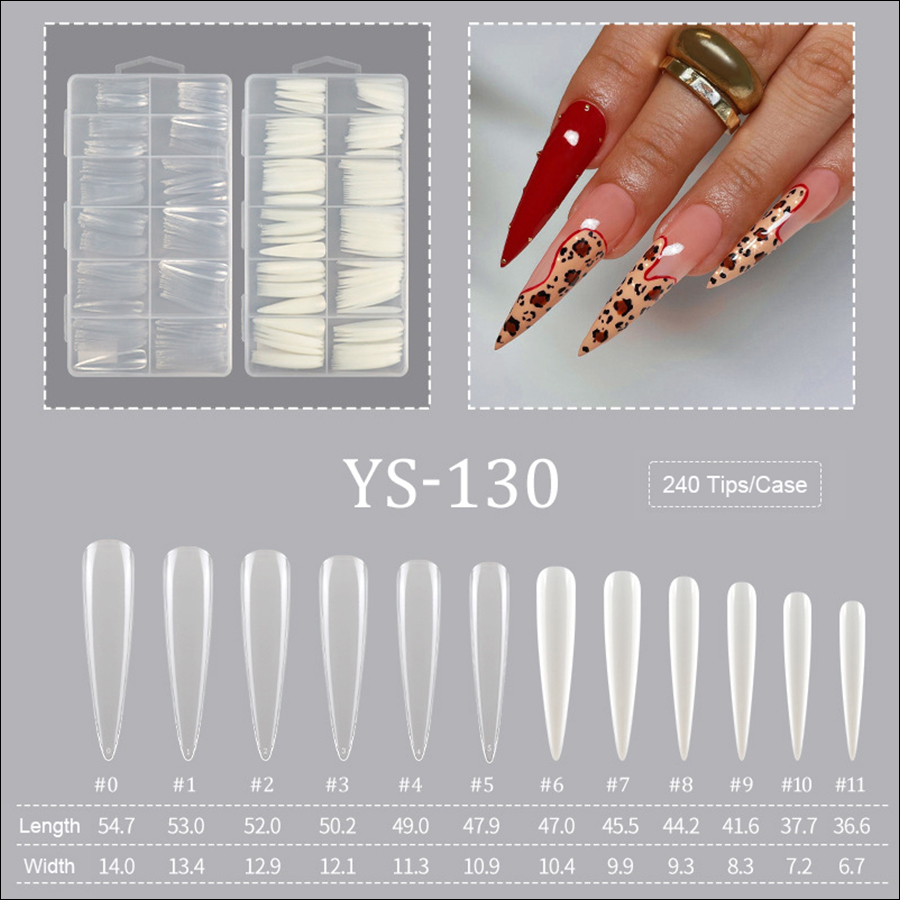 rntip-173 new extended french nail tips (240 piece box)