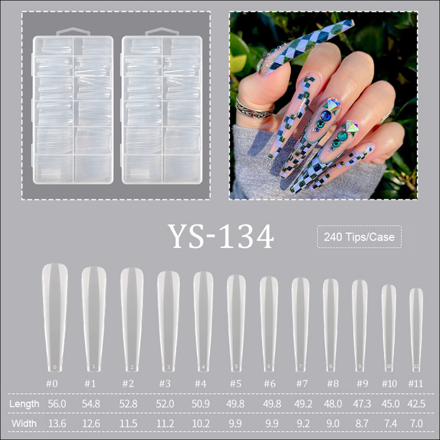 rntip-173 new extended french nail tips (240 piece box)