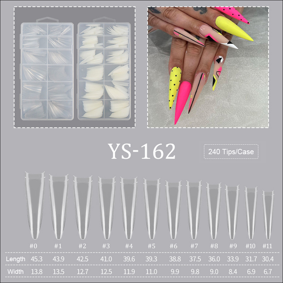 rntip-173 new extended french nail tips (240 piece box)