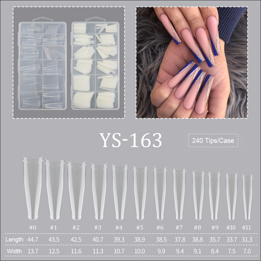 rntip-173 new extended french nail tips (240 piece box)