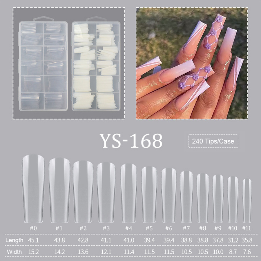 rntip-173 new extended french nail tips (240 piece box)