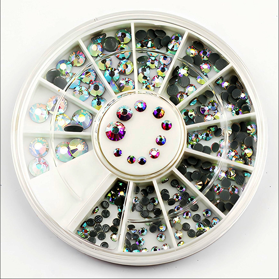 rnar-199 super bright rainbow nail rhinestones