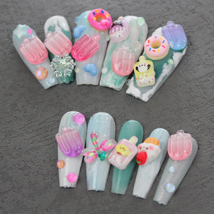 d287 crystal clear small popsicle nail deco