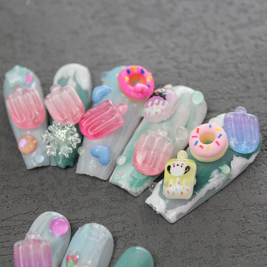 d287 crystal clear small popsicle nail deco