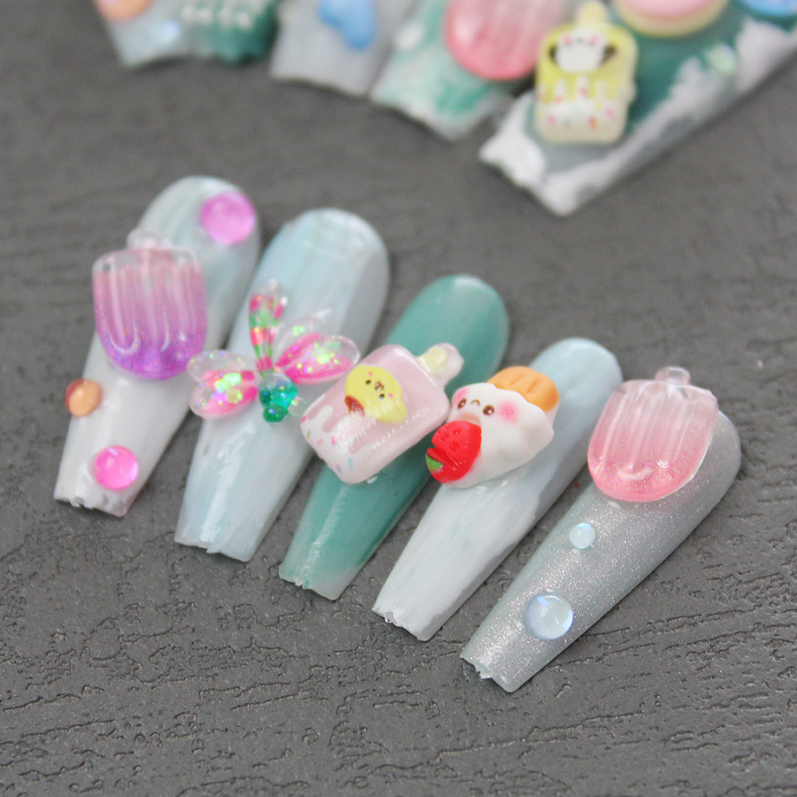 d287 crystal clear small popsicle nail deco