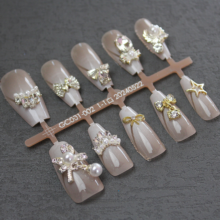 d281 star/shell/bow nail alloy jewelry