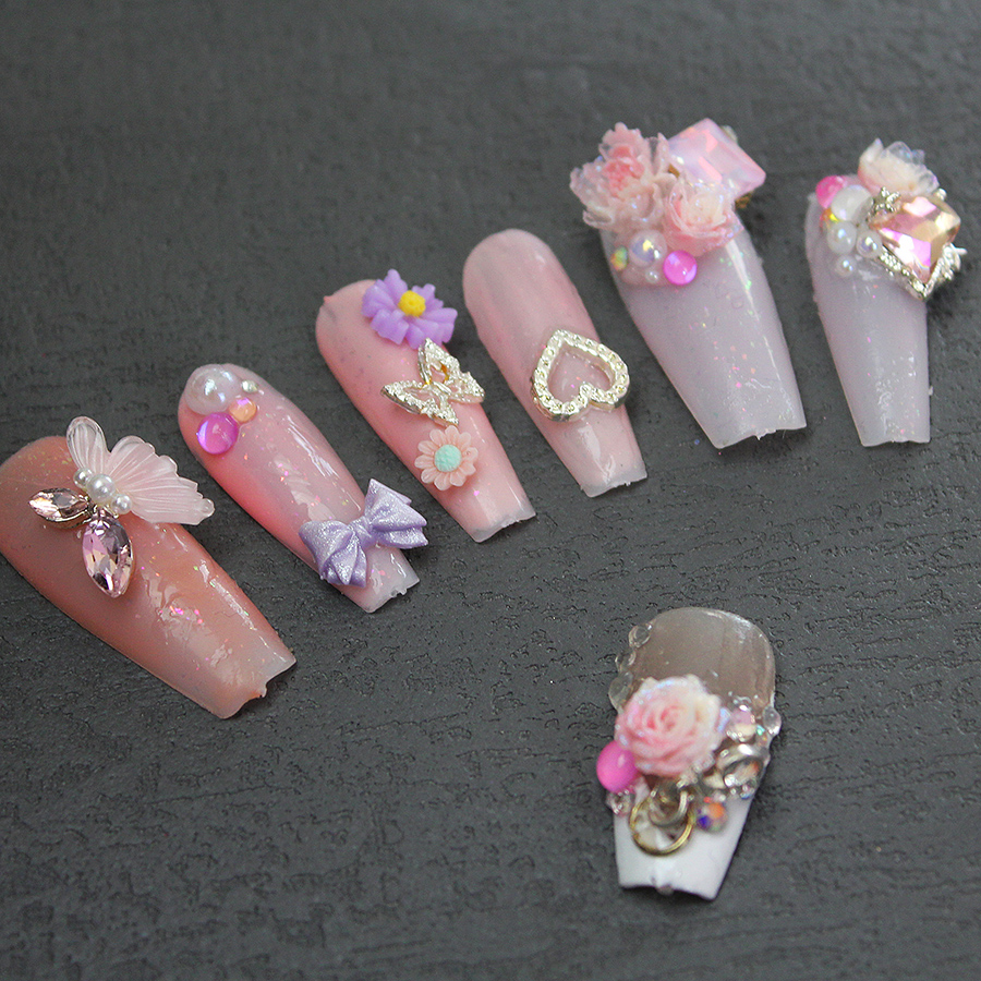 d286 nail 3d bow decoration