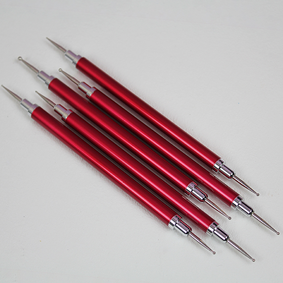 rnt-806 red round rod nail double headed dotting pen set