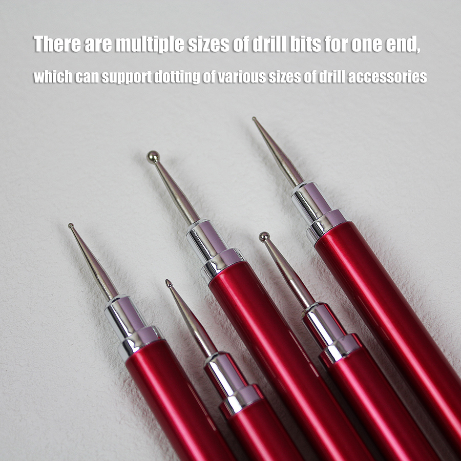 rnt-806 red round rod nail double headed dotting pen set