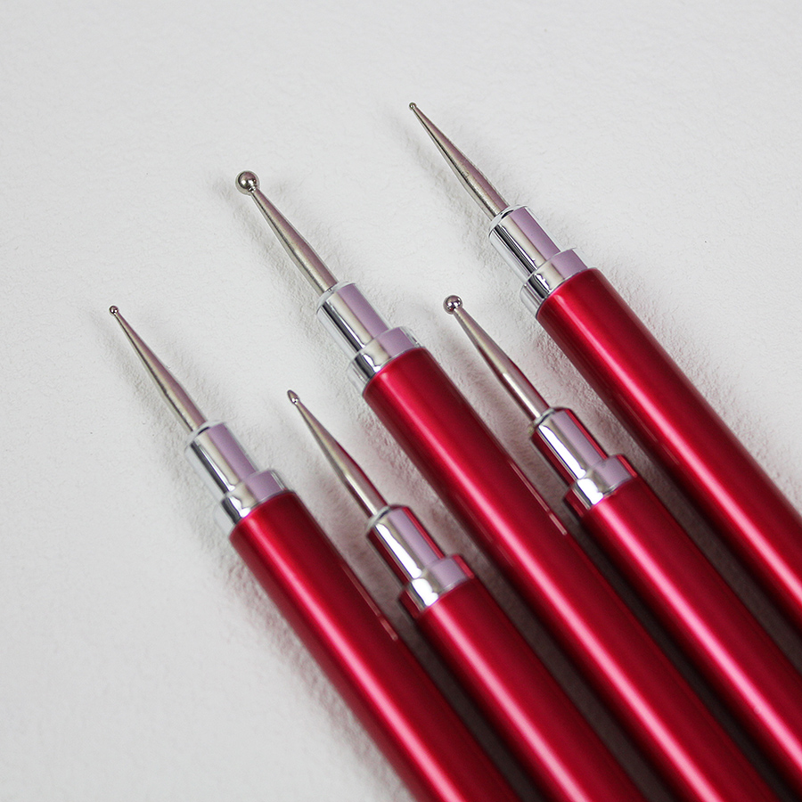 rnt-806 red round rod nail double headed dotting pen set