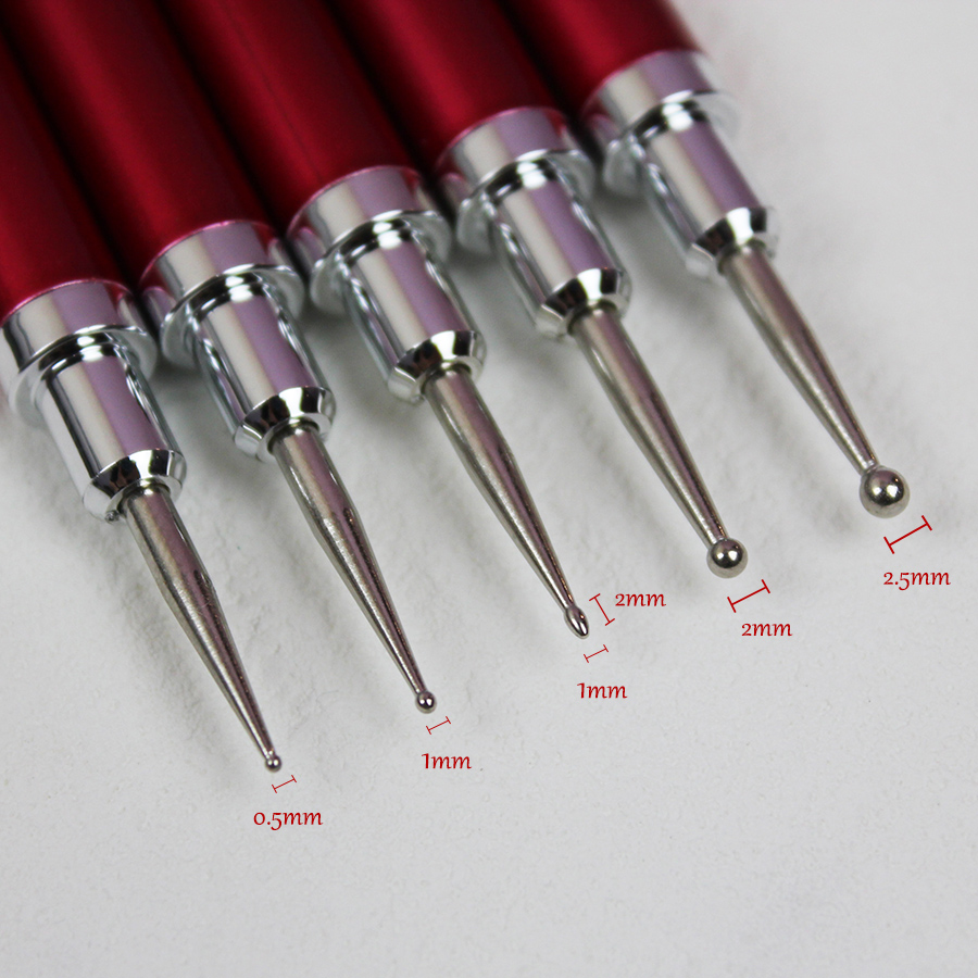 rnt-806 red round rod nail double headed dotting pen set