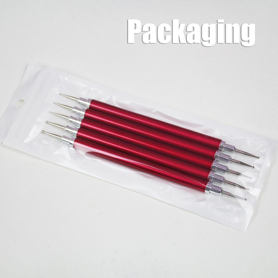 rnt-806 red round rod nail double headed dotting pen set