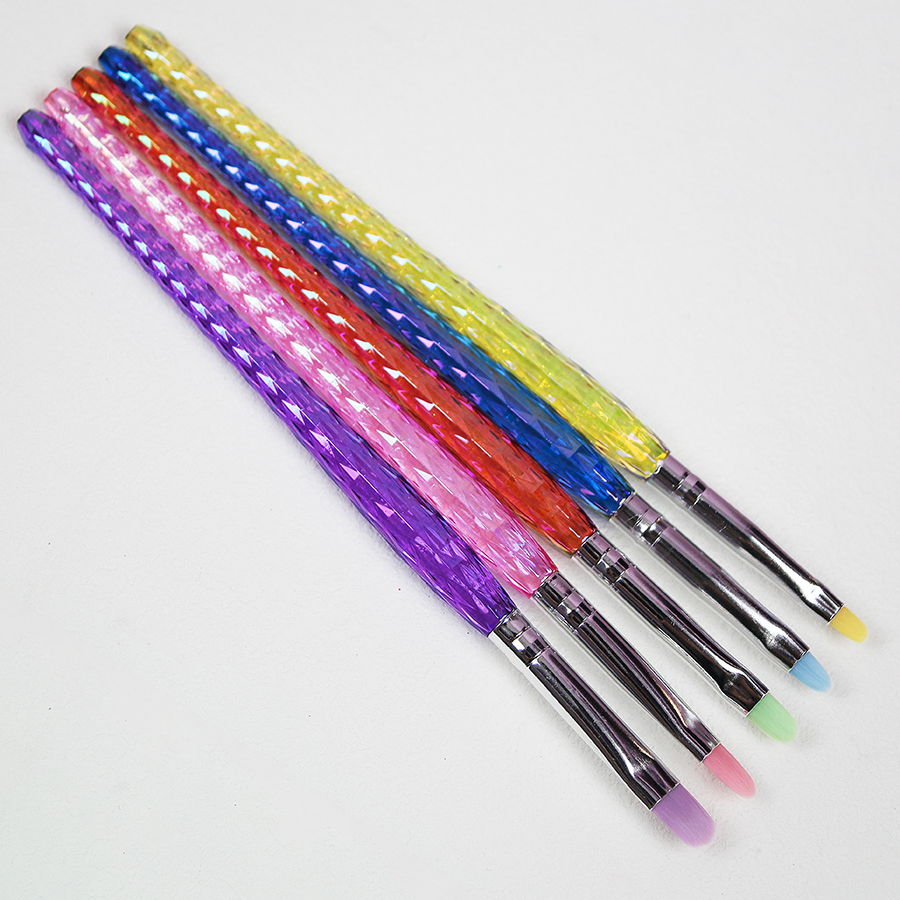 rab-60 geometric grid electroplating transparent round rod nail art pen set